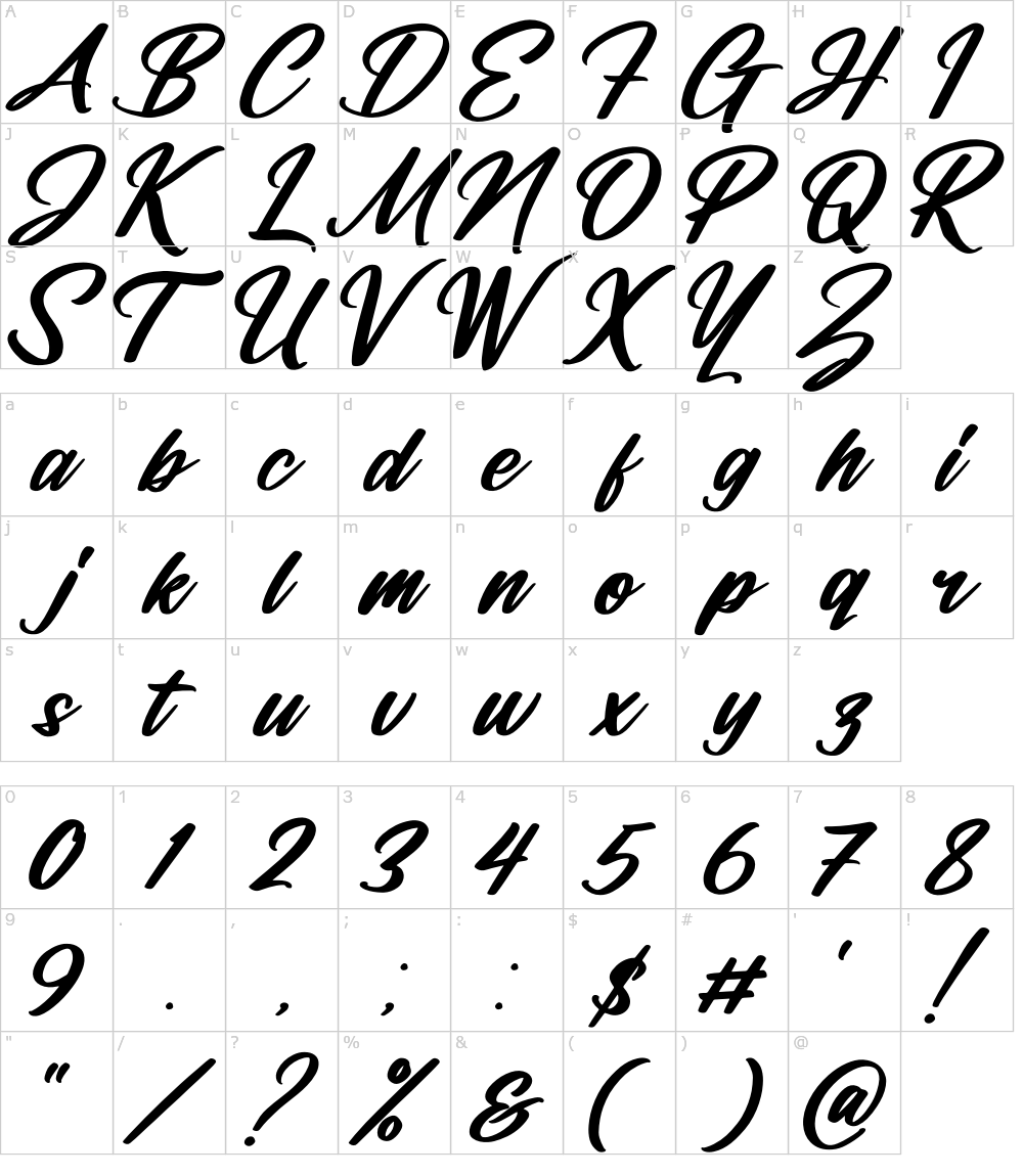 フォントの文字: Manttulda Philliph