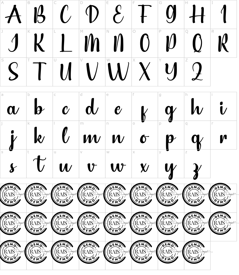 フォントの文字: Raviola