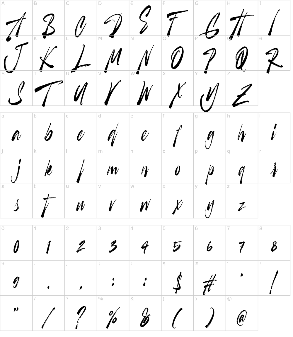 フォントの文字: Vanville