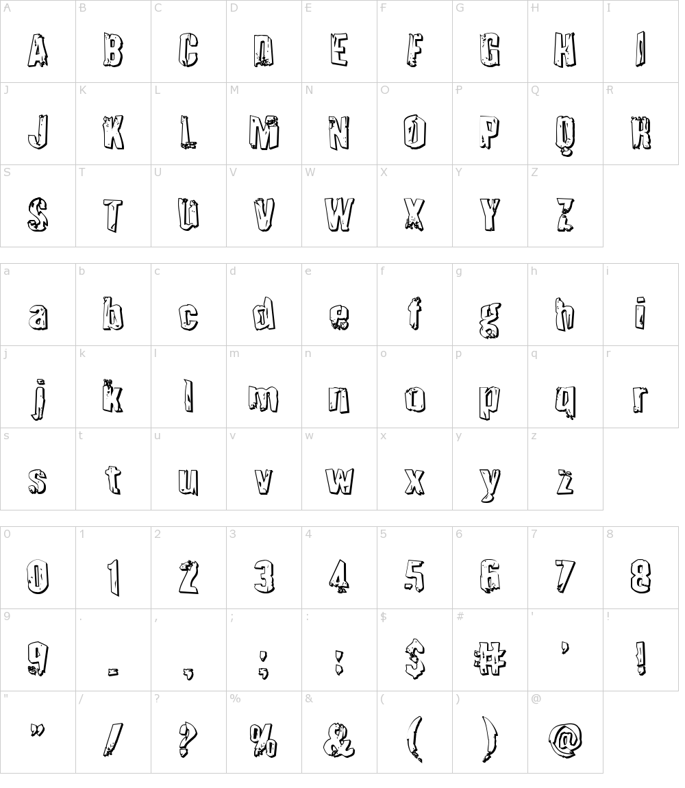 フォントの文字: Quarrystone
