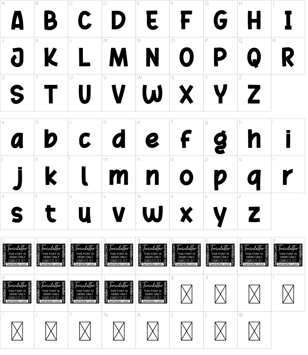 フォントの文字: Rufing