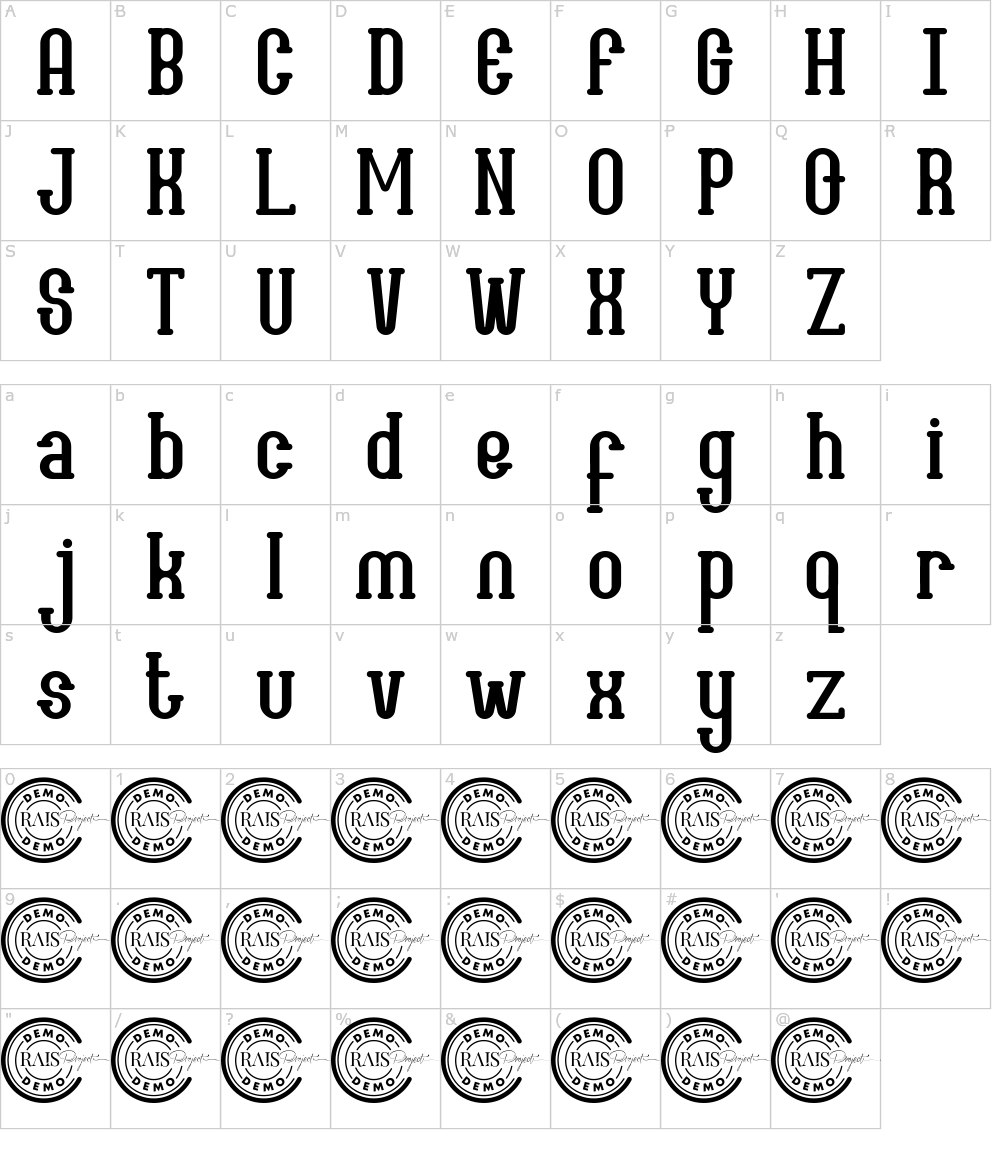 フォントの文字: Maybury