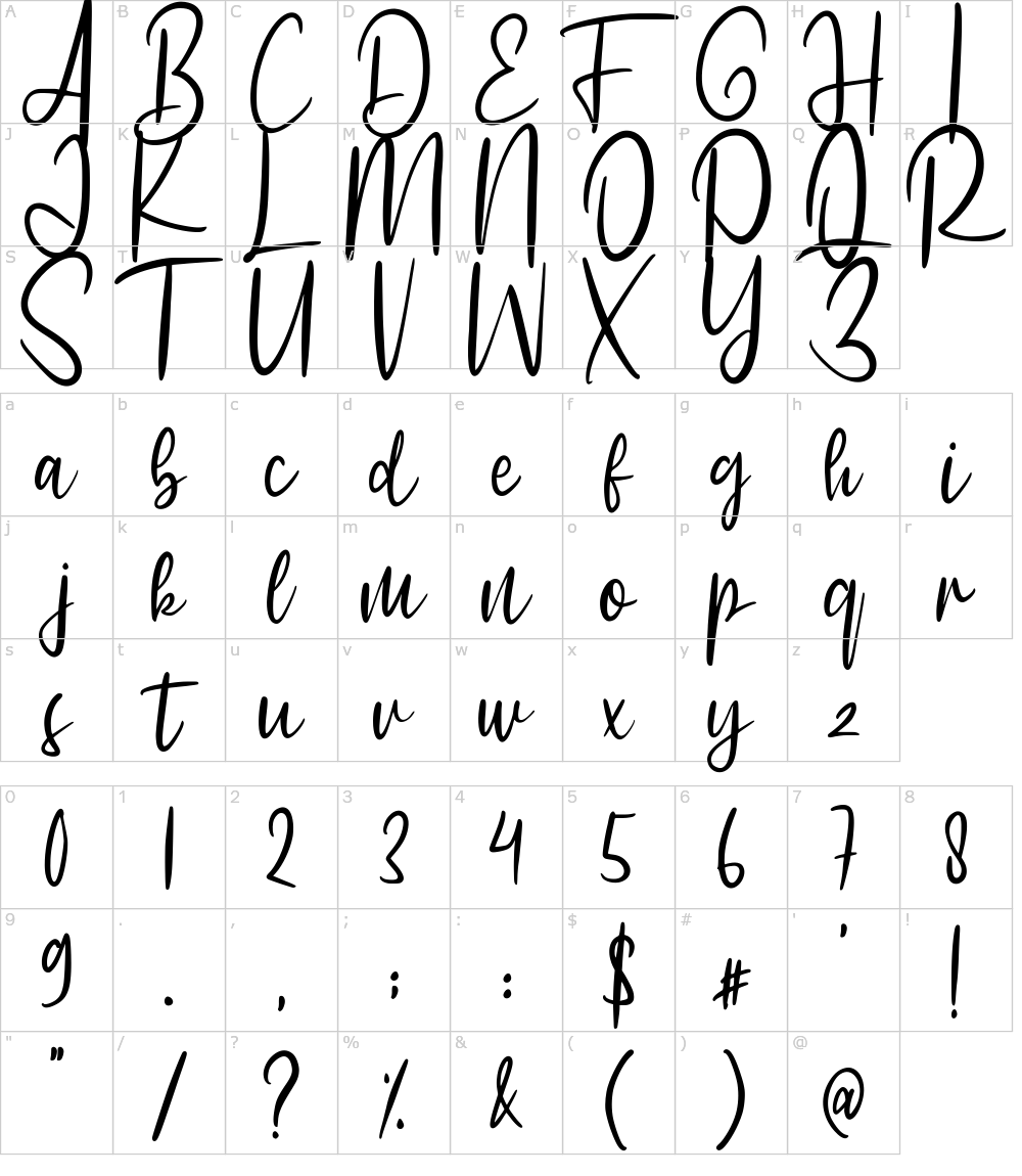 Characters: Gatshlie Font