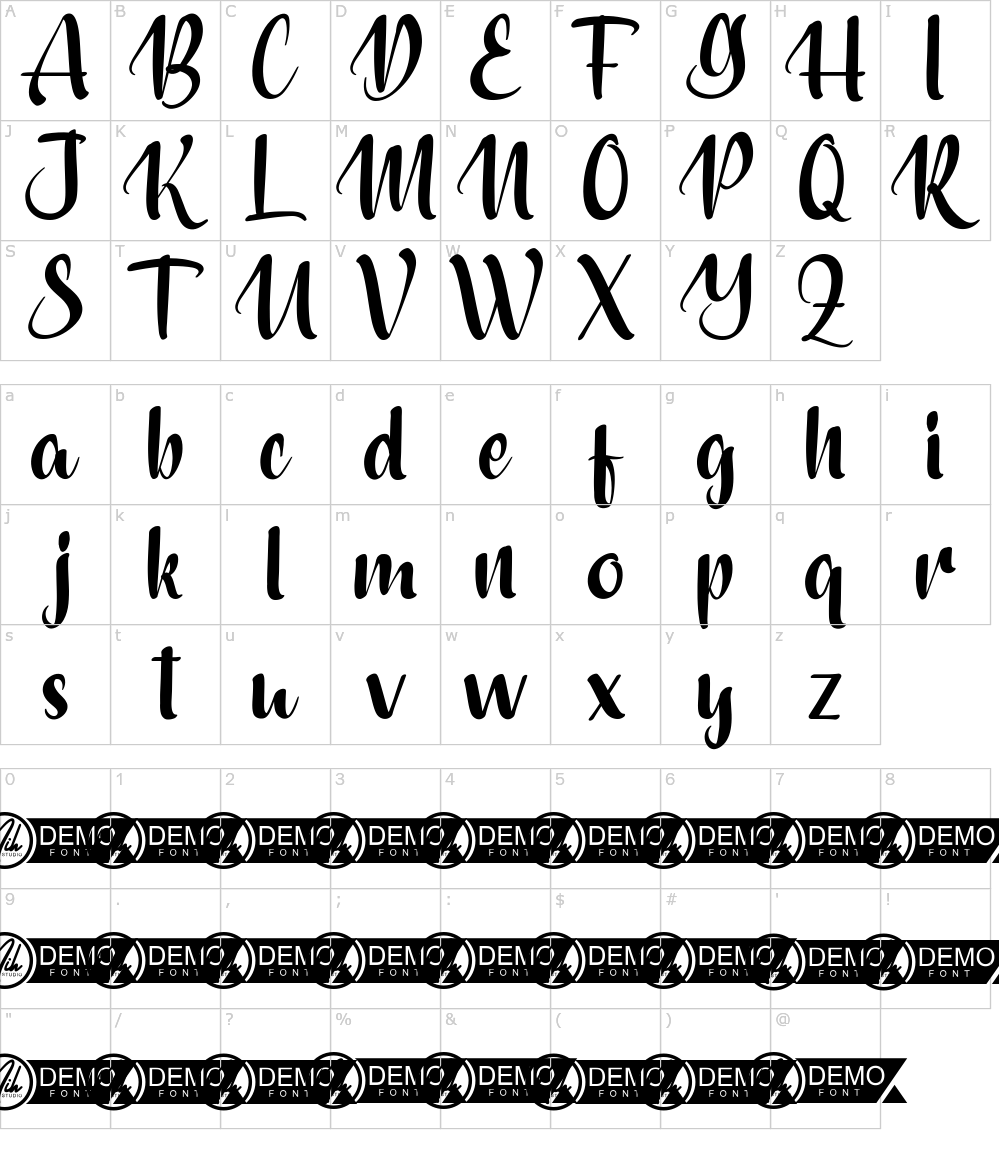 フォントの文字: Charly James
