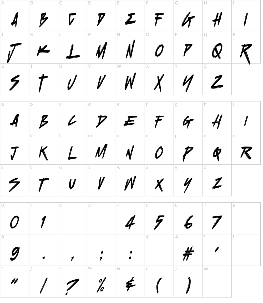 フォントの文字: Bullhead