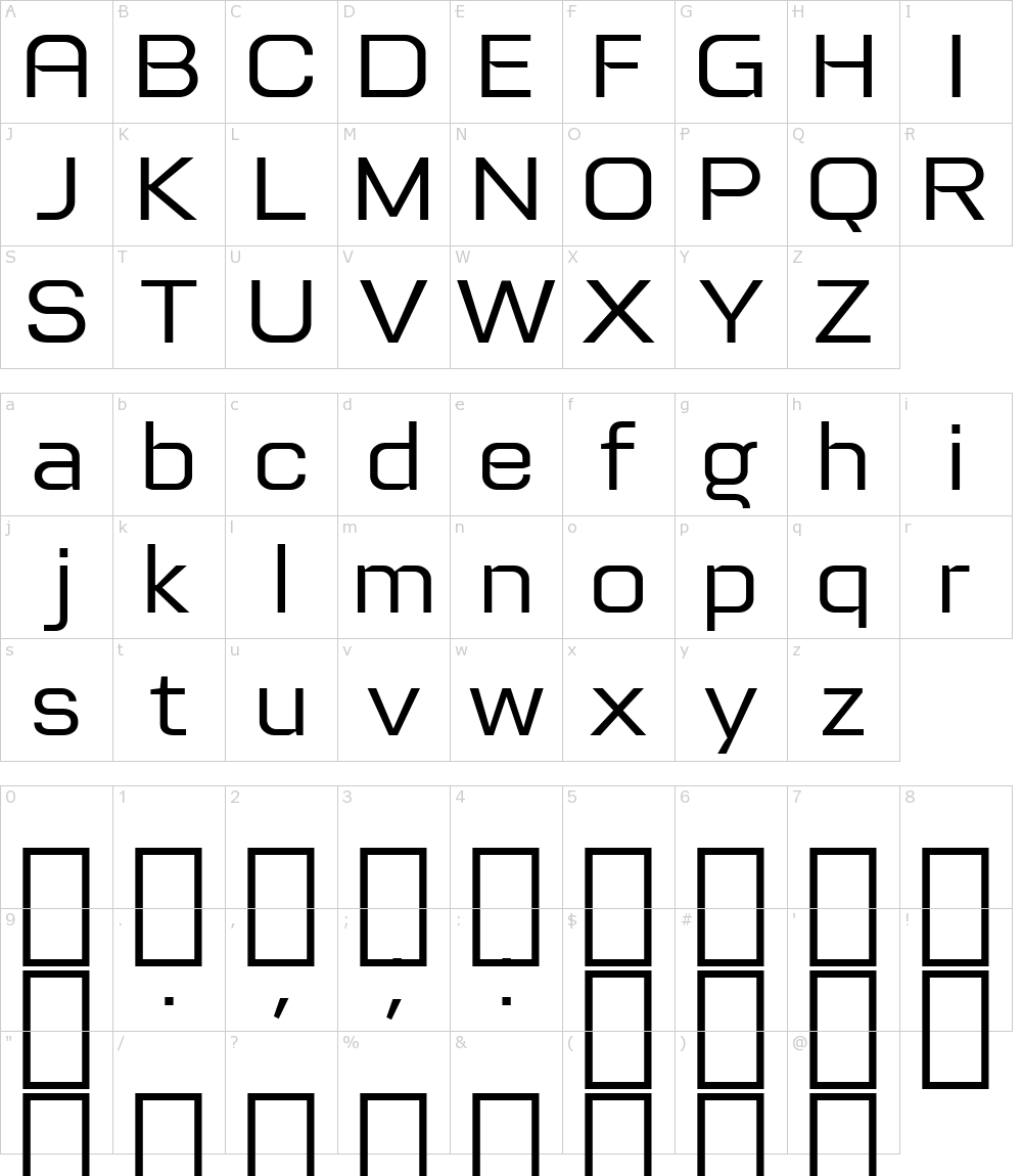 フォントの文字: Tretton