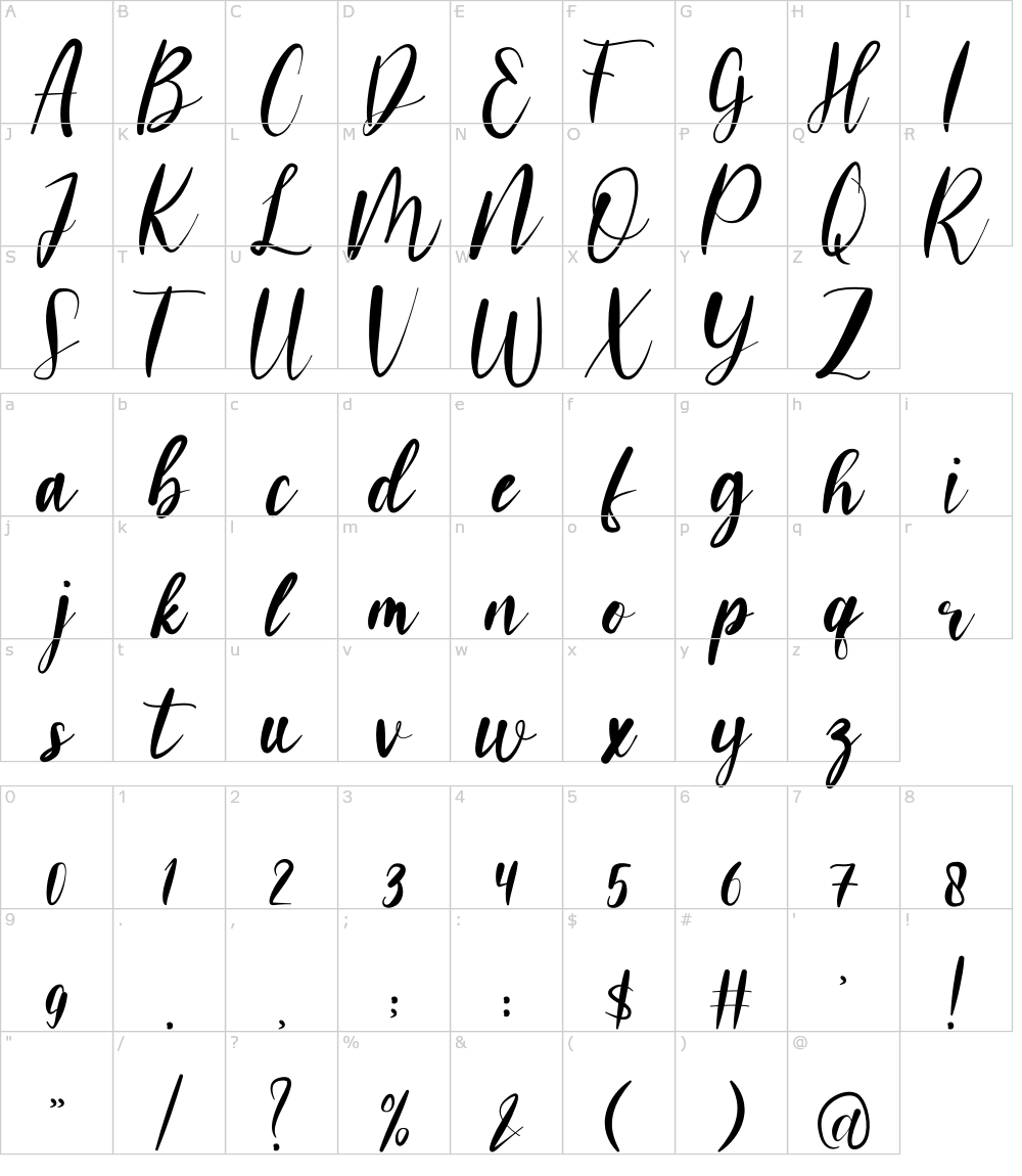 Characters: Nacowela Font
