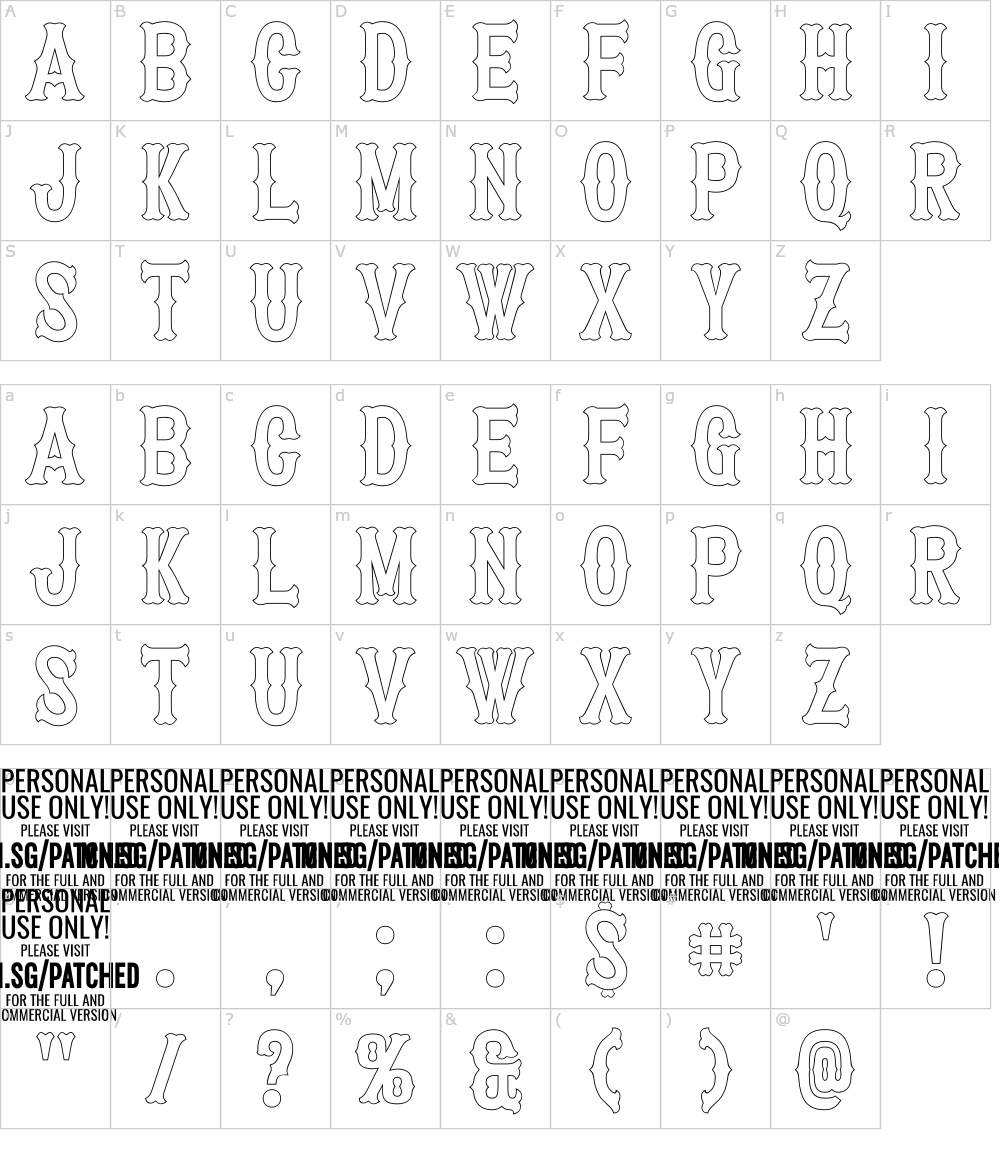 フォントの文字: Patched In