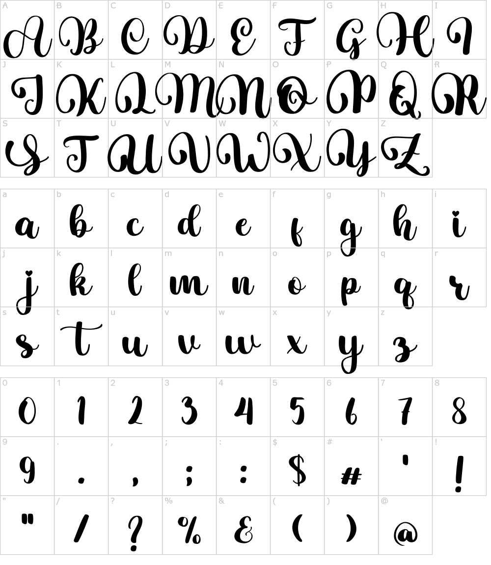 フォントの文字: Bingo Butterfly