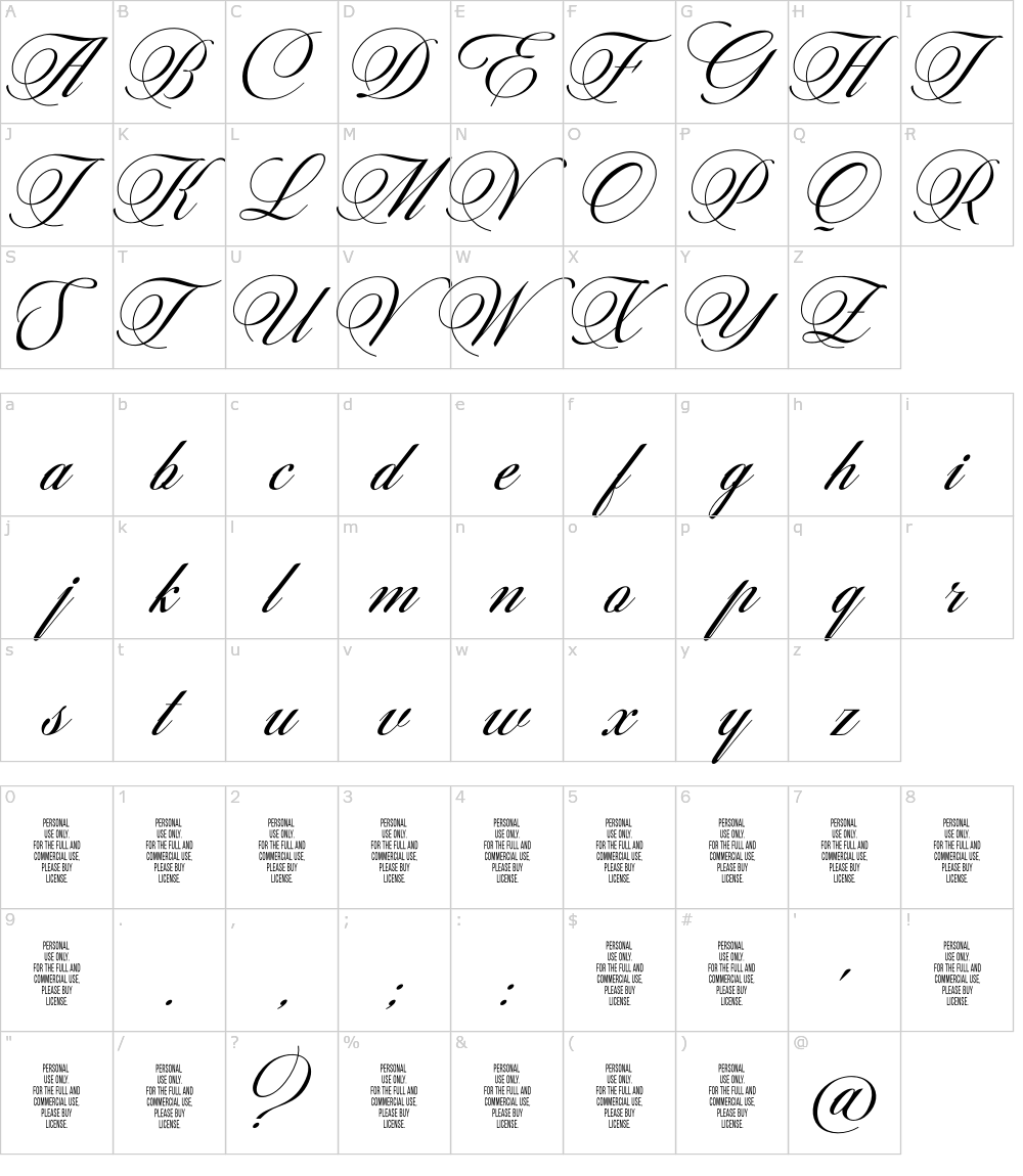 フォントの文字: Thei