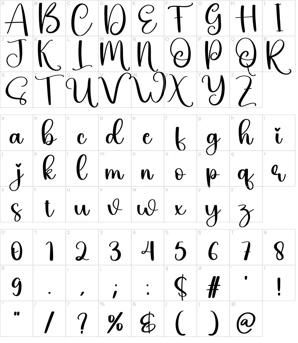 Characters: Bride [Scratchones] Font