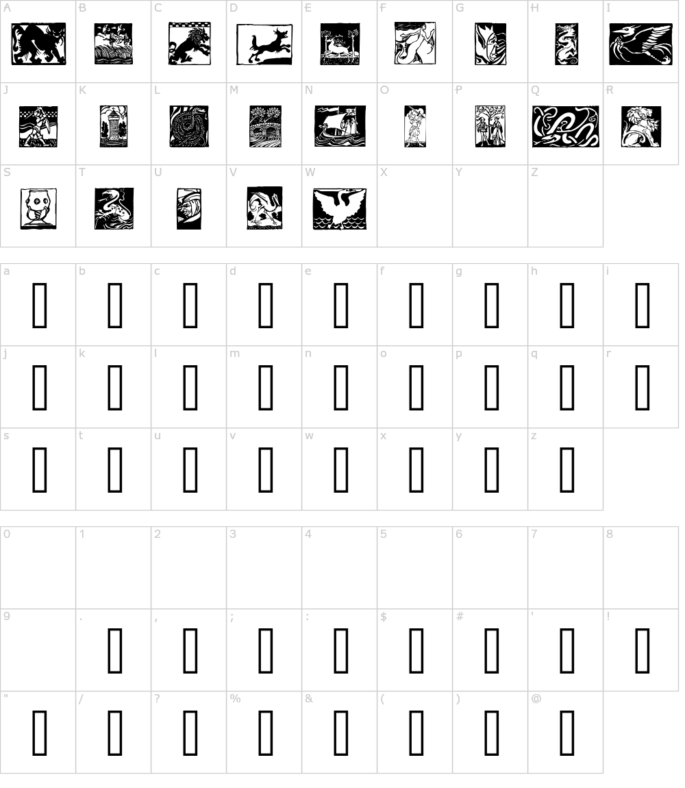 フォントの文字: Sangrael
