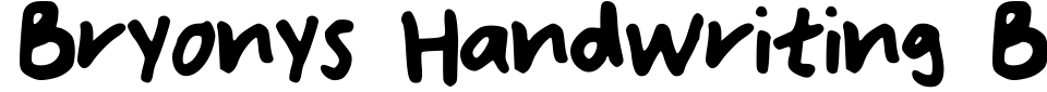 Bryonys Handwriting Bold Font Preview