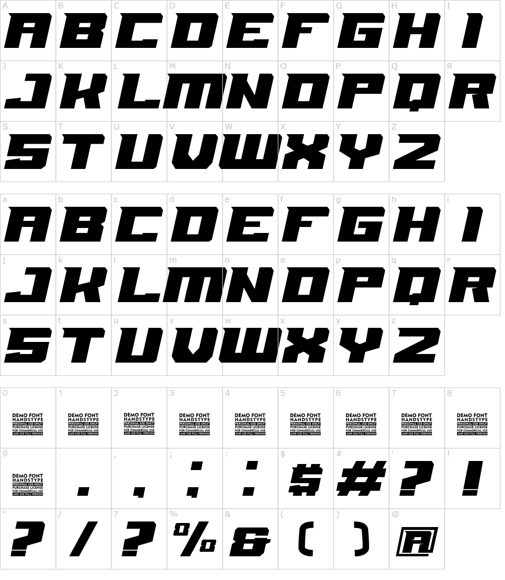 フォントの文字: Brigde Race