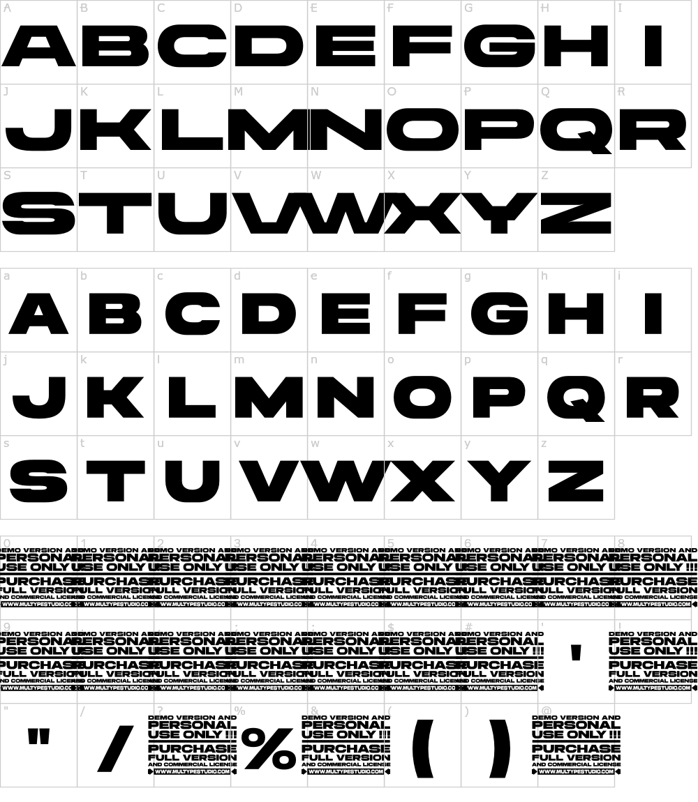 Characters: Super Rich Expanded Font