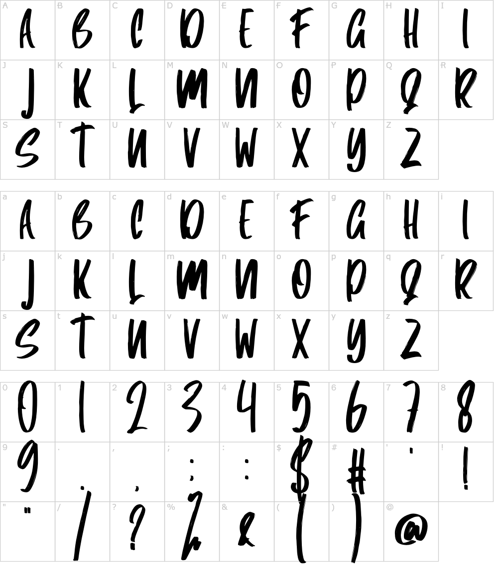Characters: Trabays Font