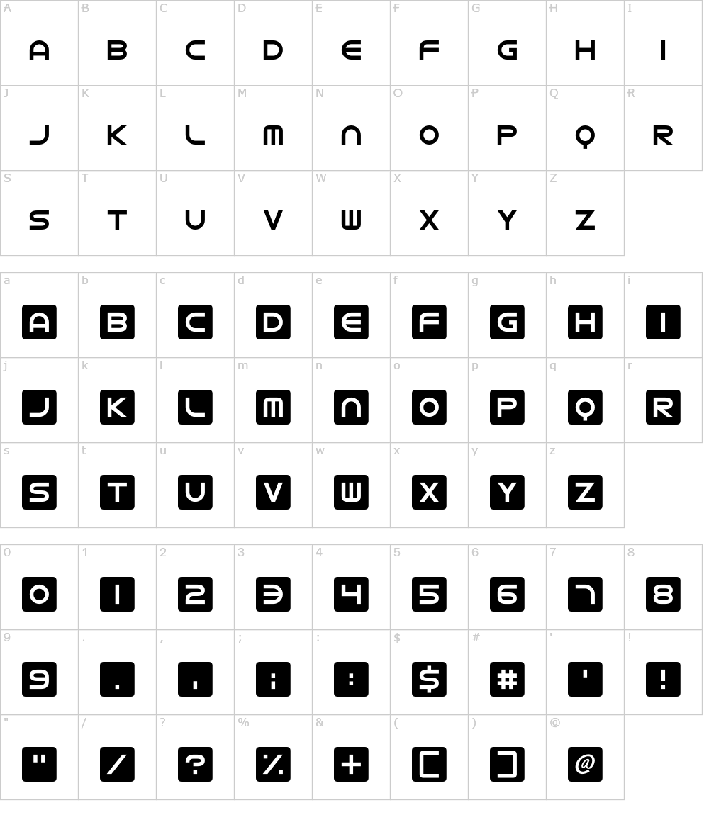 フォントの文字: Neon Globugs