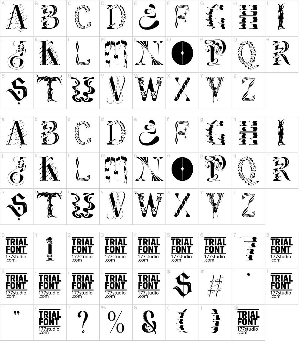 フォントの文字: Jabberz Display