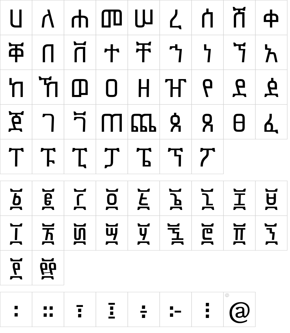 Characters: Meaza Font