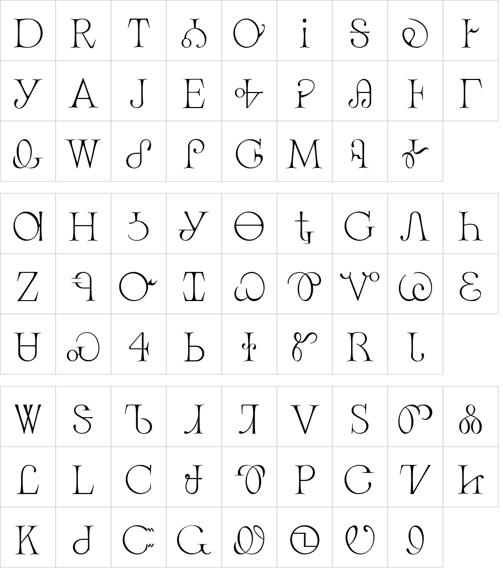 Characters: Ross Swimmer Font