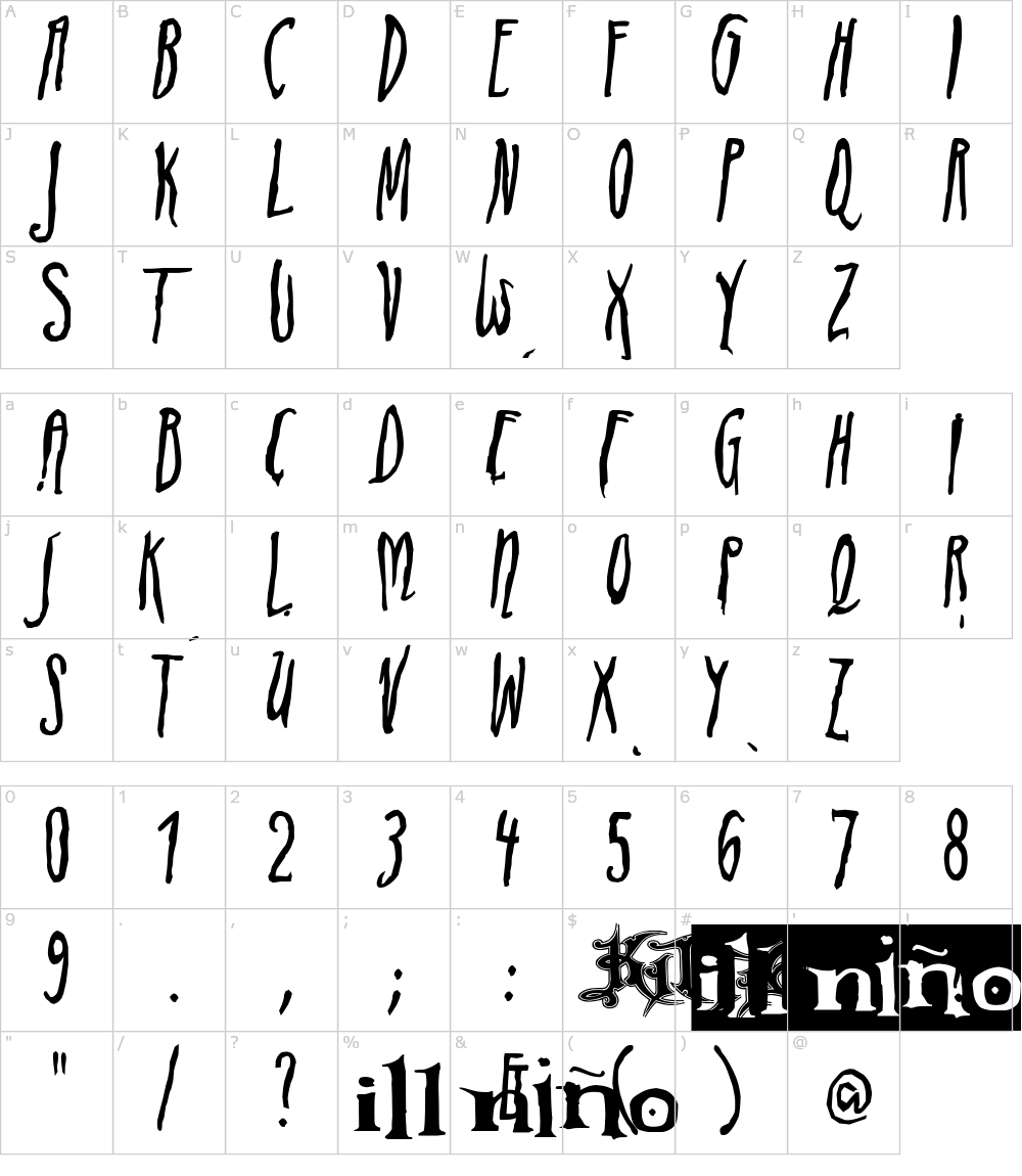 Characters: ADIstiLleRS Font Font