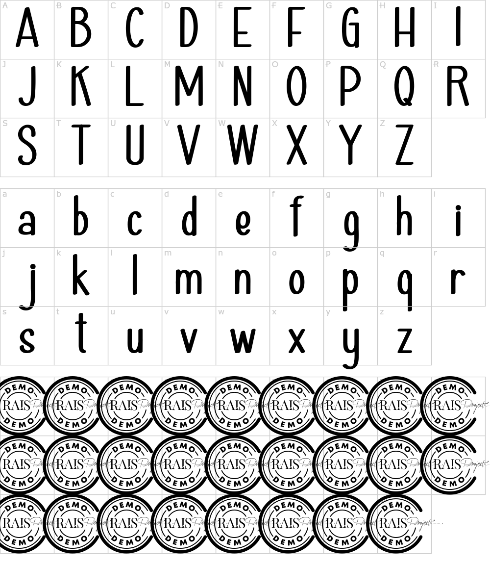 Characters: Haiesley Sans Font