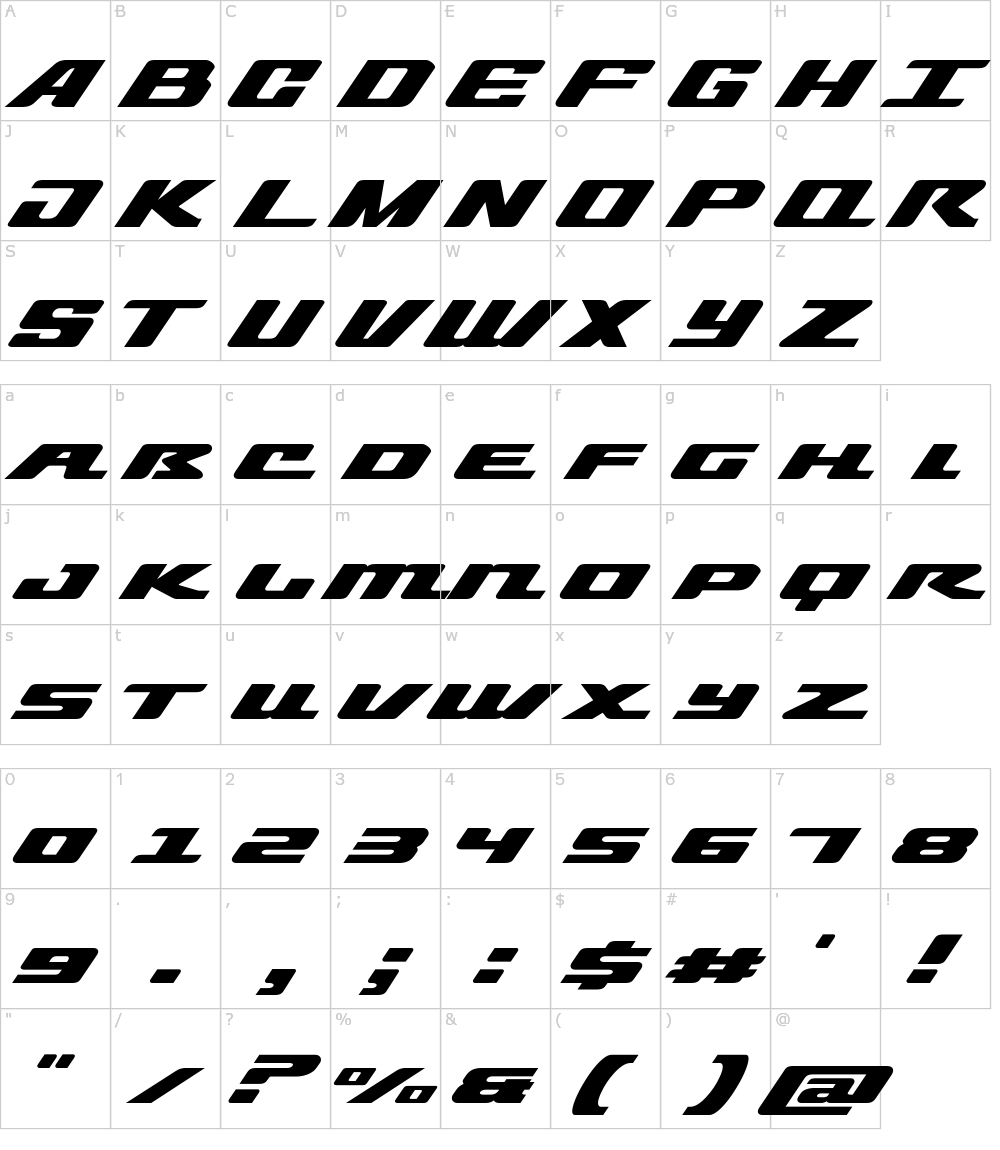 フォントの文字: Straider