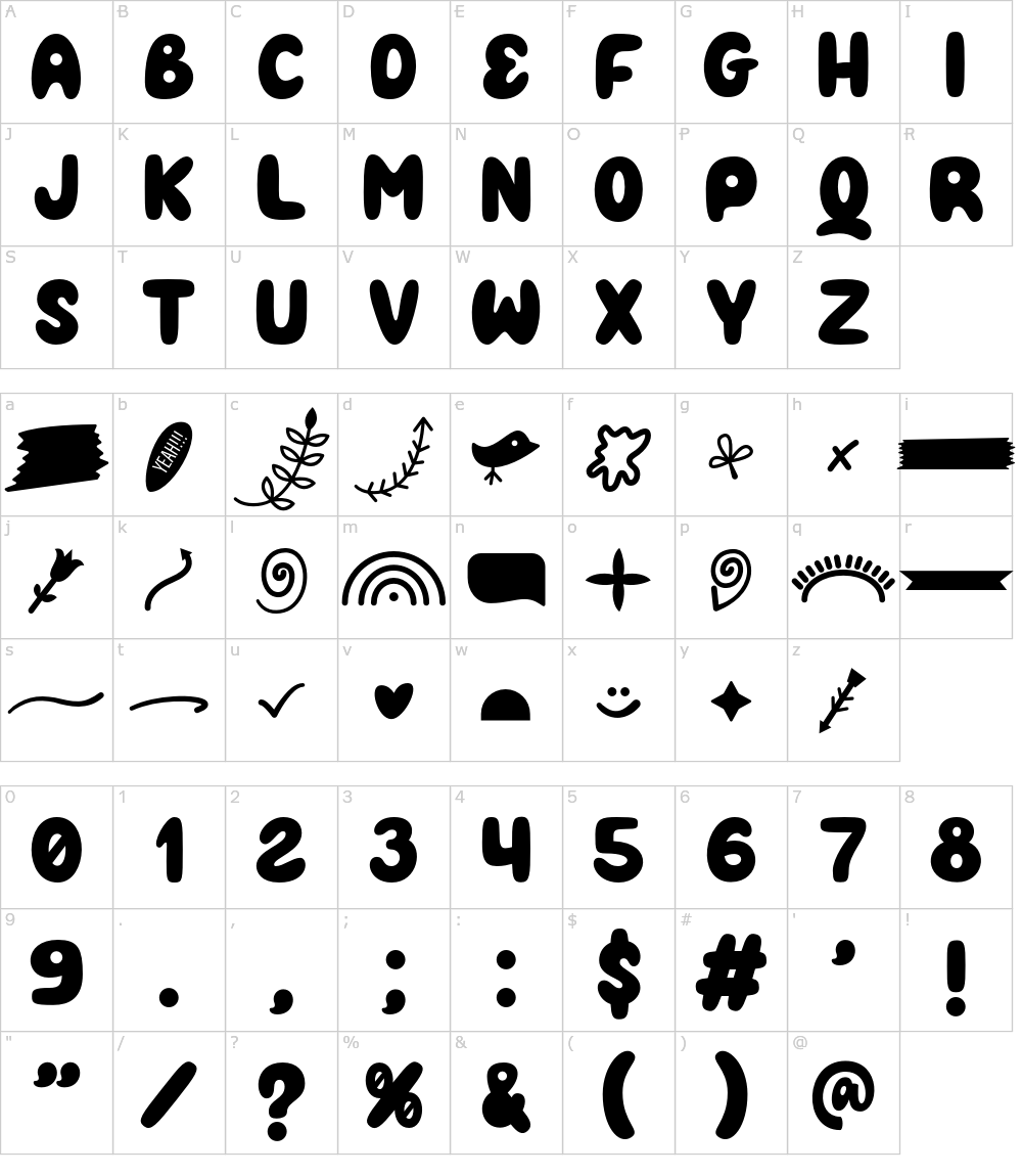 フォントの文字: Kidmans