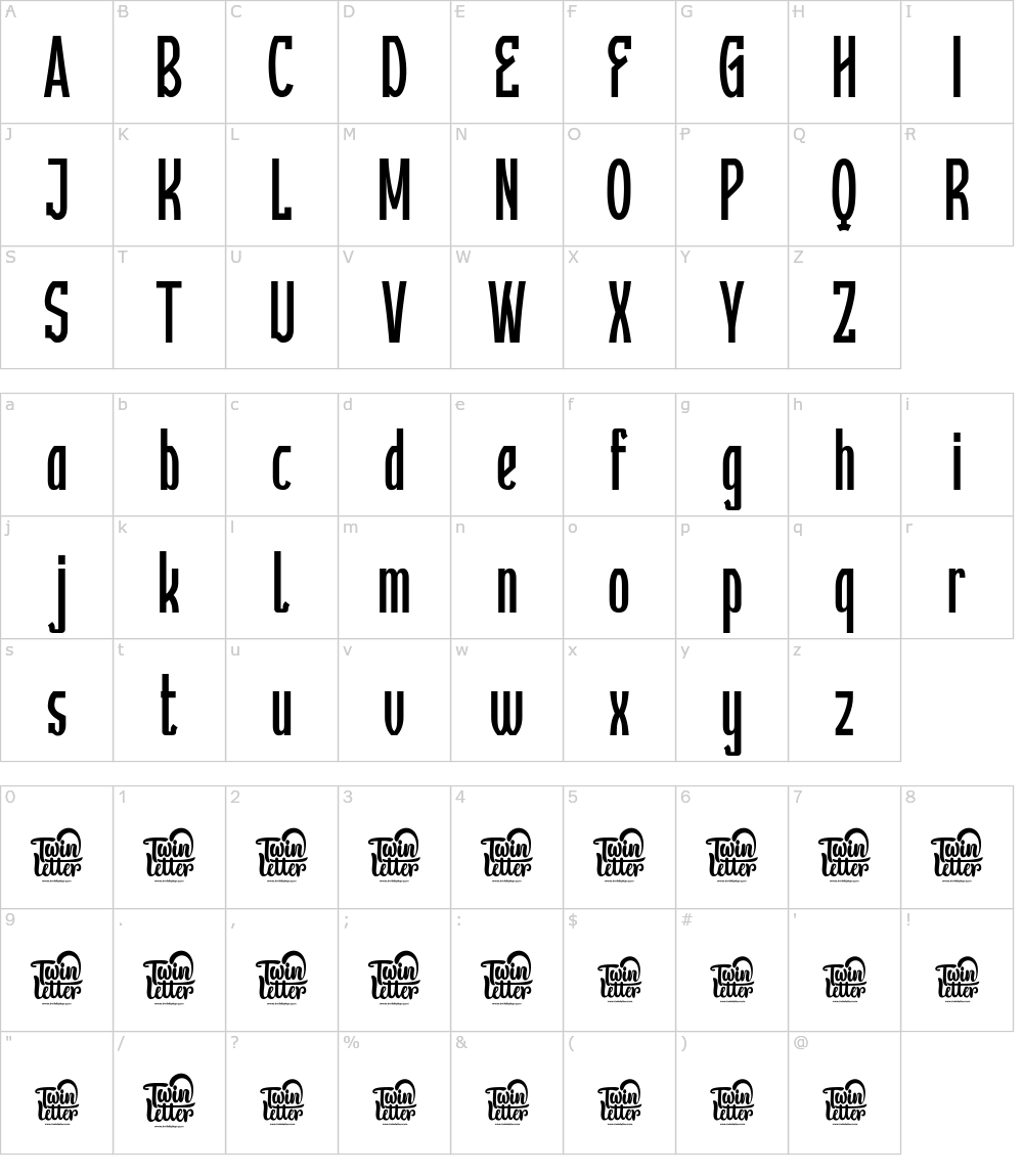 フォントの文字: Aillek