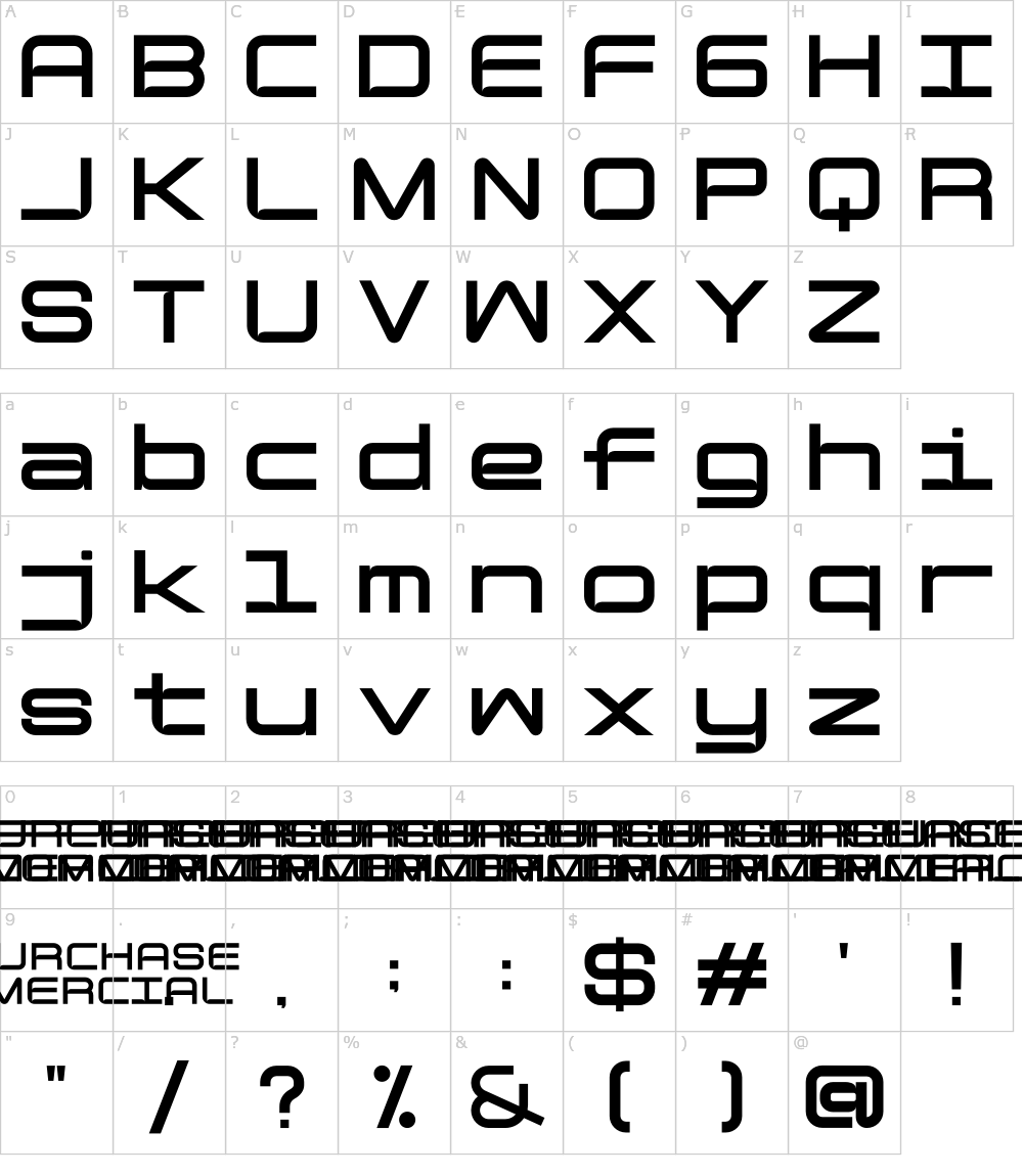 フォントの文字: Enfonix