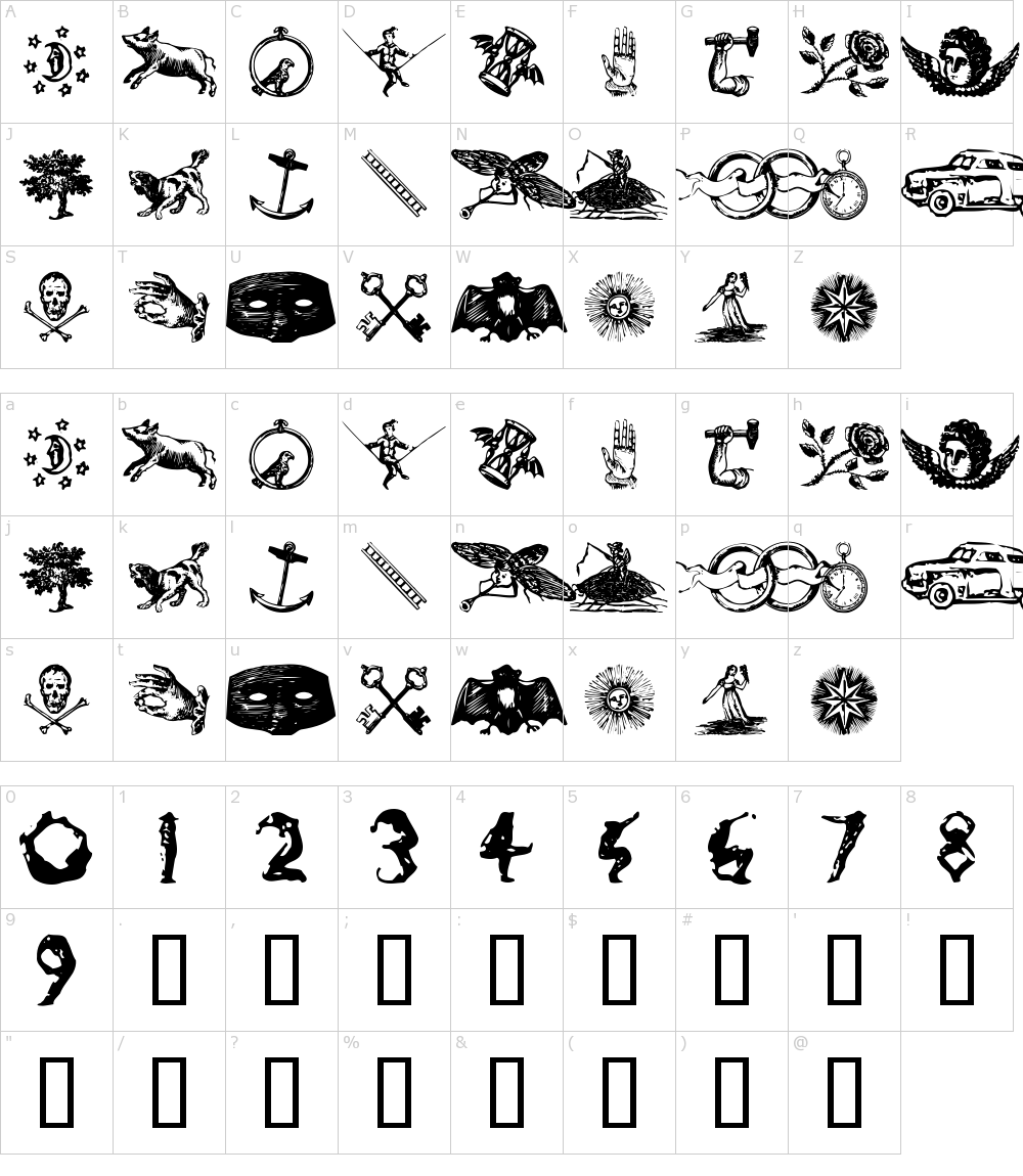 フォントの文字: Infinit Dingbats