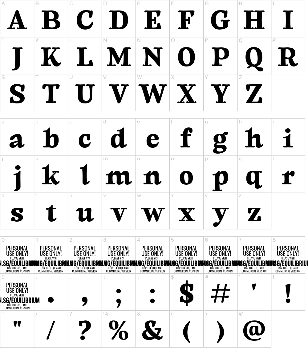 폰트 문자: Equilibrium Serif