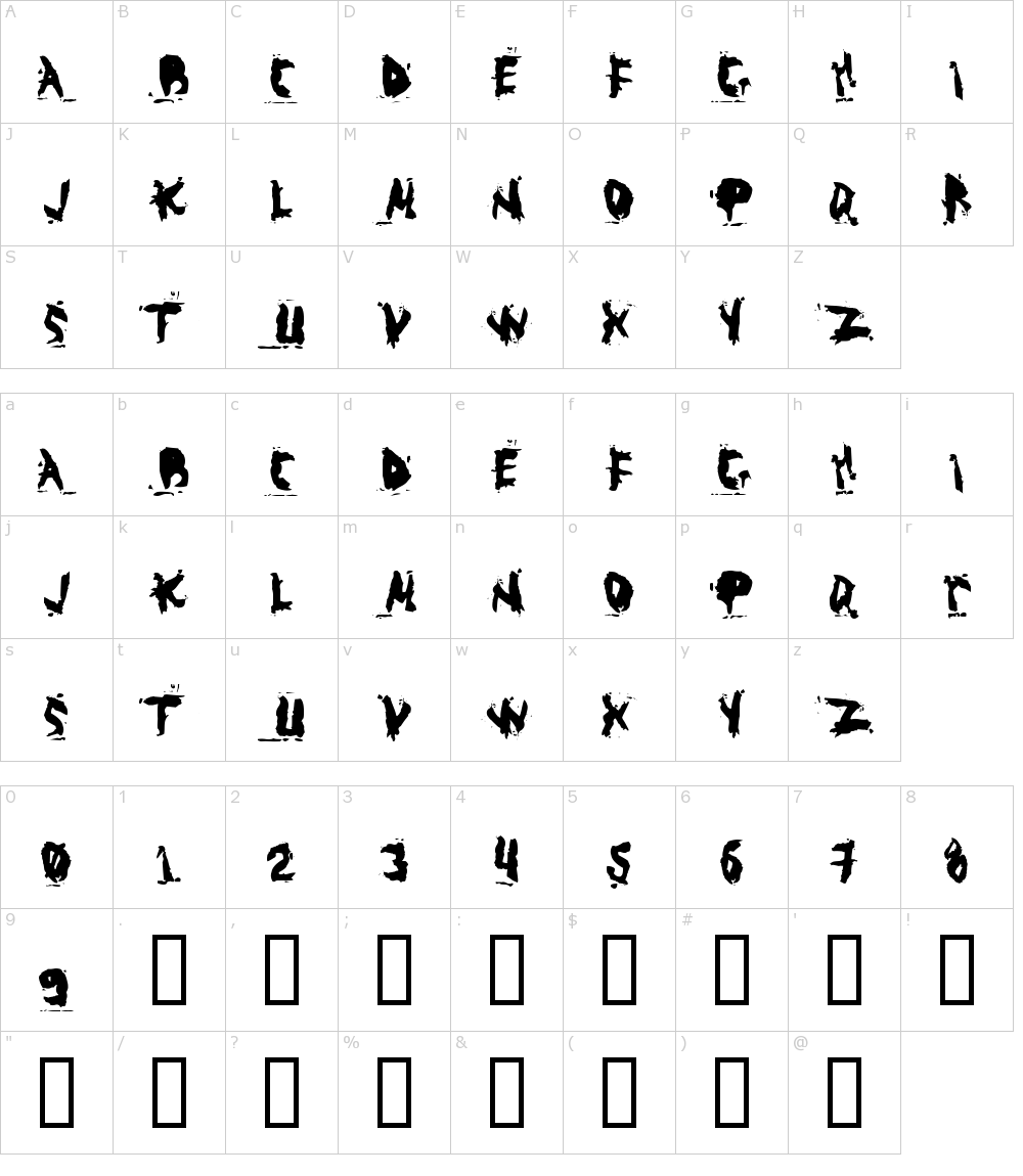 フォントの文字: Abuso