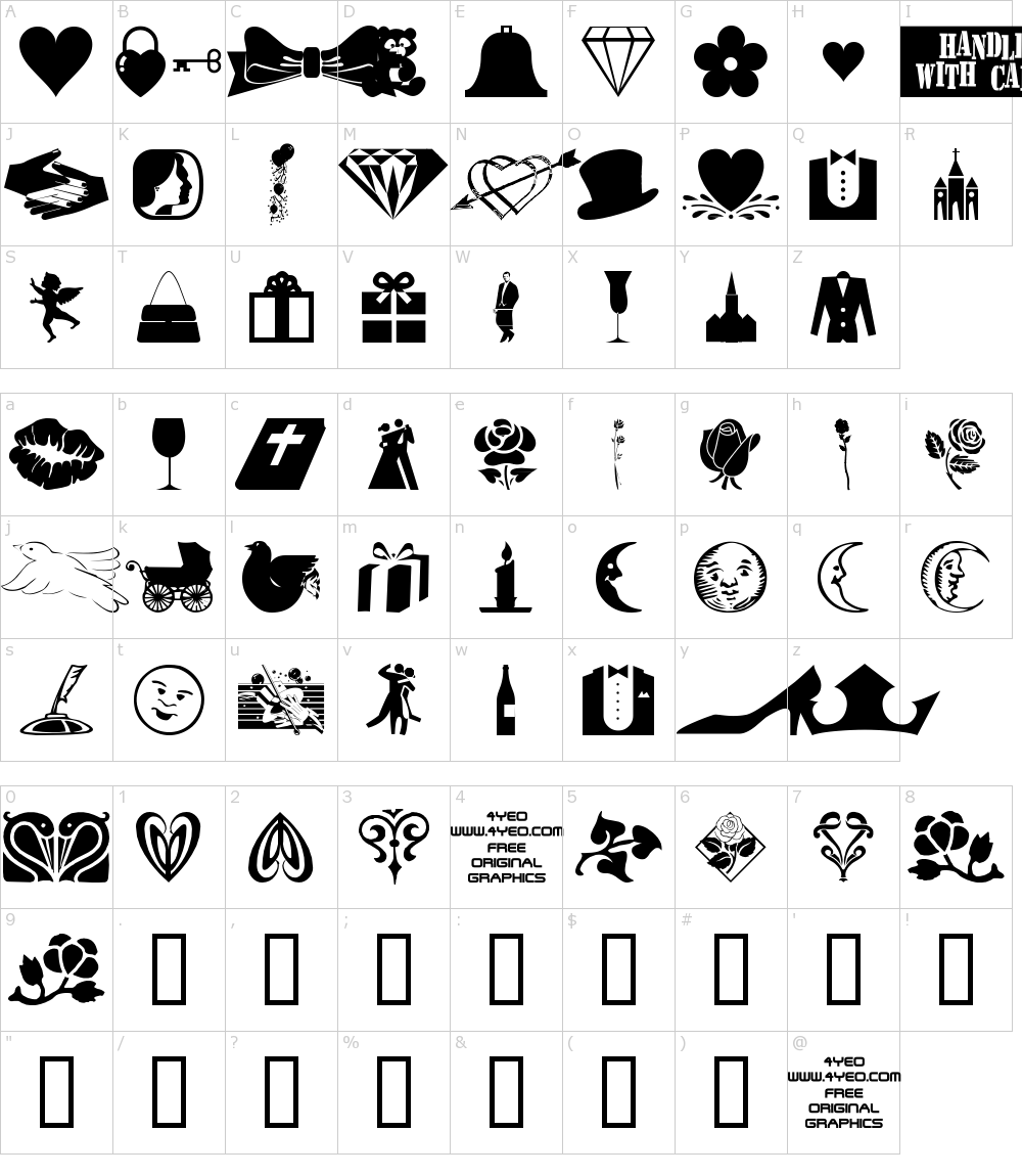 フォントの文字: 4yeoval