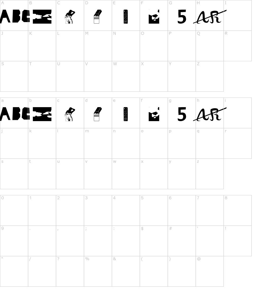 Characters: Fragend Font