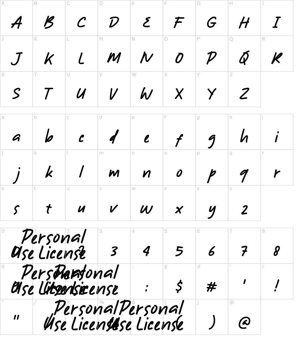 폰트 문자: Just Note