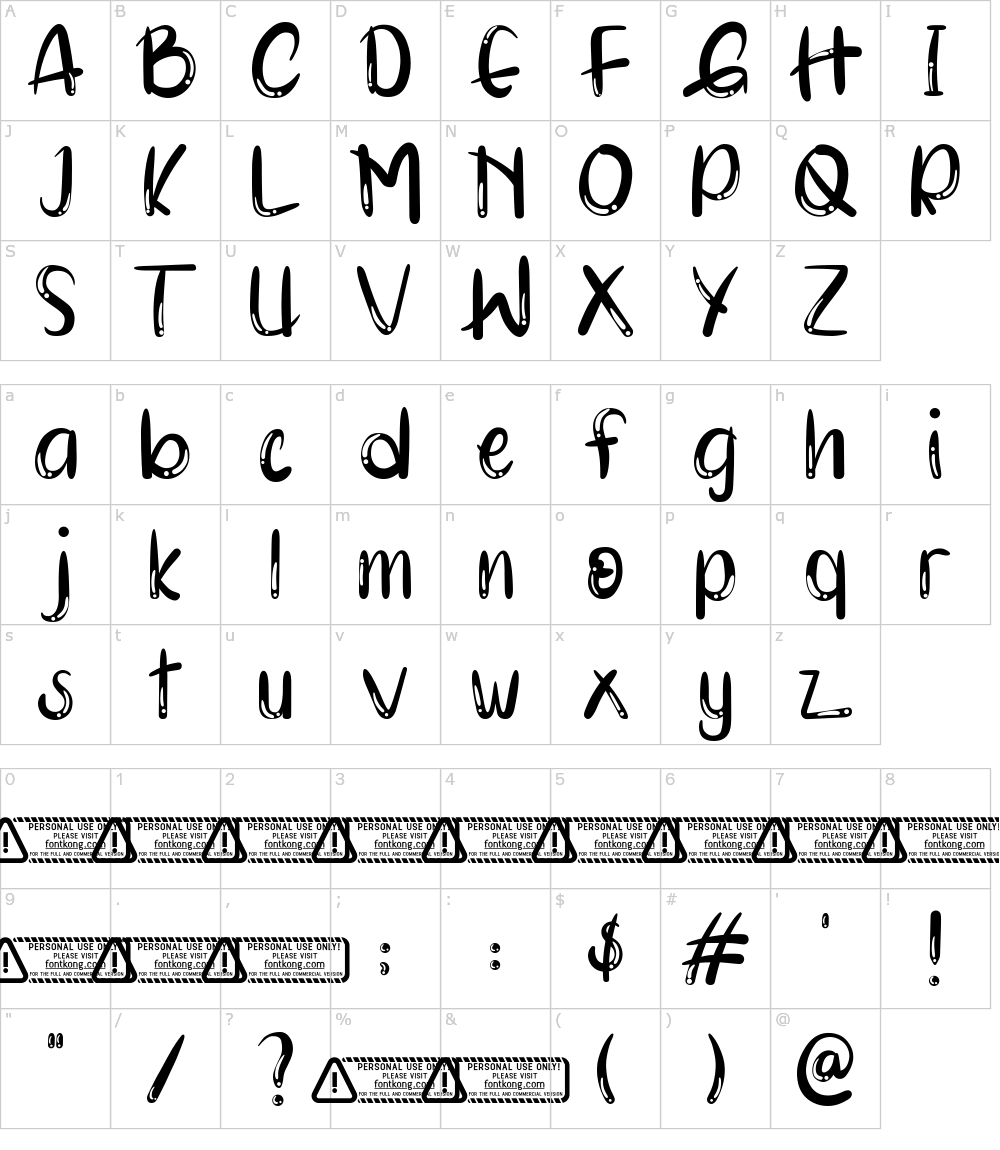 フォントの文字: Mootchie