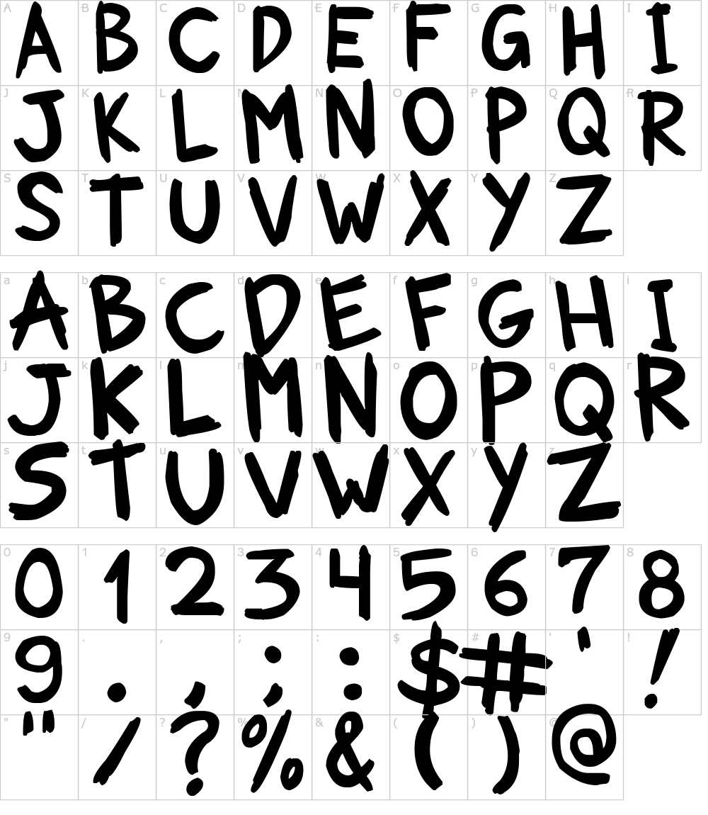 Zeichen der Schriftart: Bite and Slash