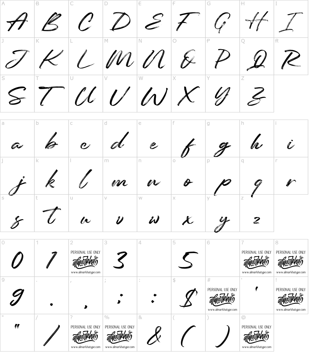 フォントの文字: Reinkies