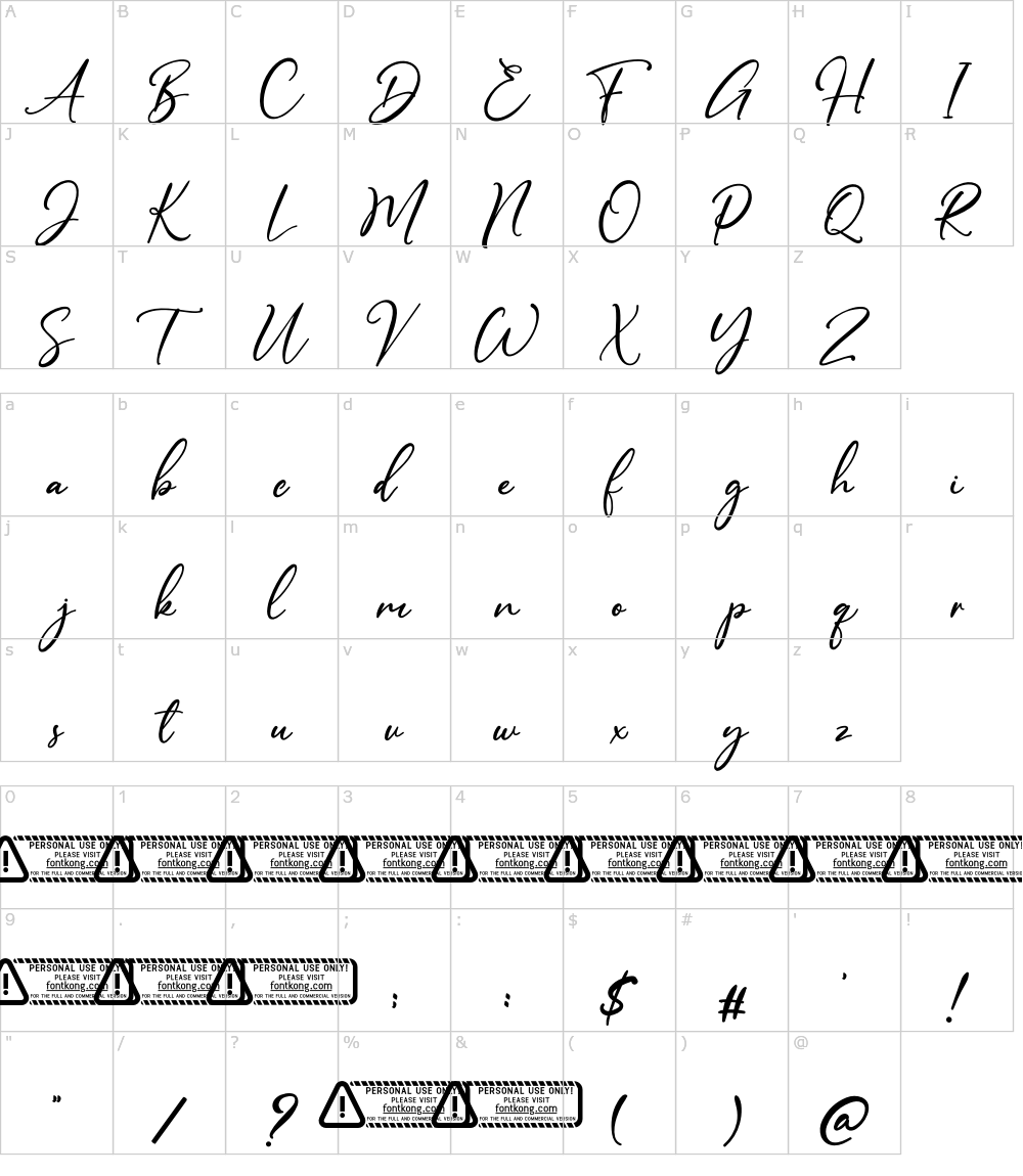 フォントの文字: Daviast