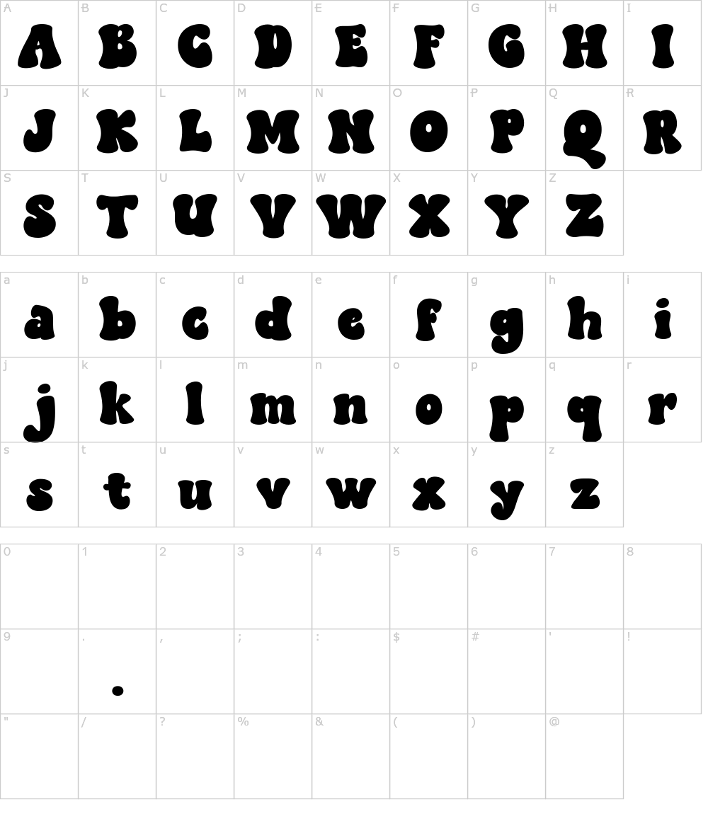 폰트 문자: Wild Kinder