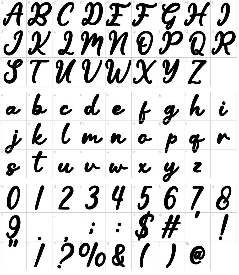 フォントの文字: Michela