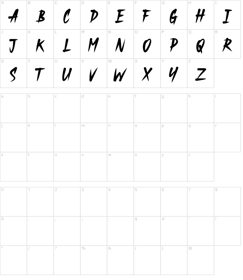 フォントの文字: Dughon