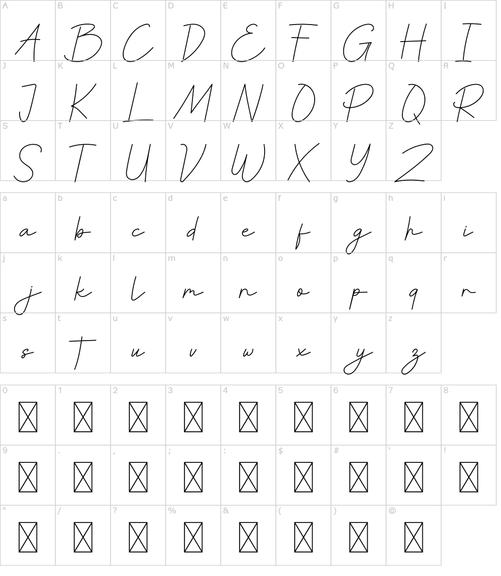 フォントの文字: Anthena