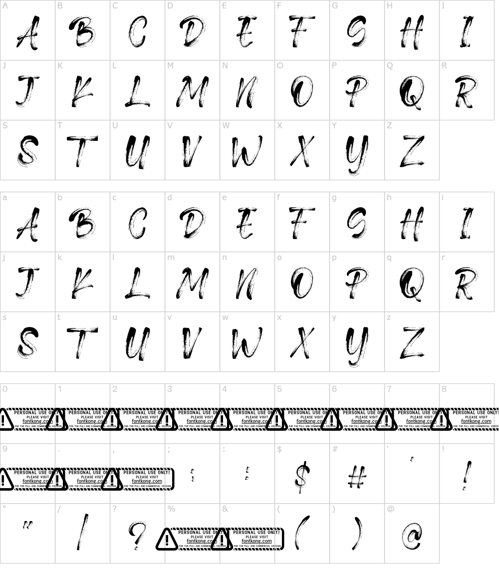 フォントの文字: Druilla