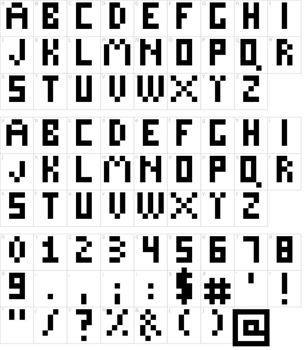 Caractères de la police d écriture - Mythic Pixels