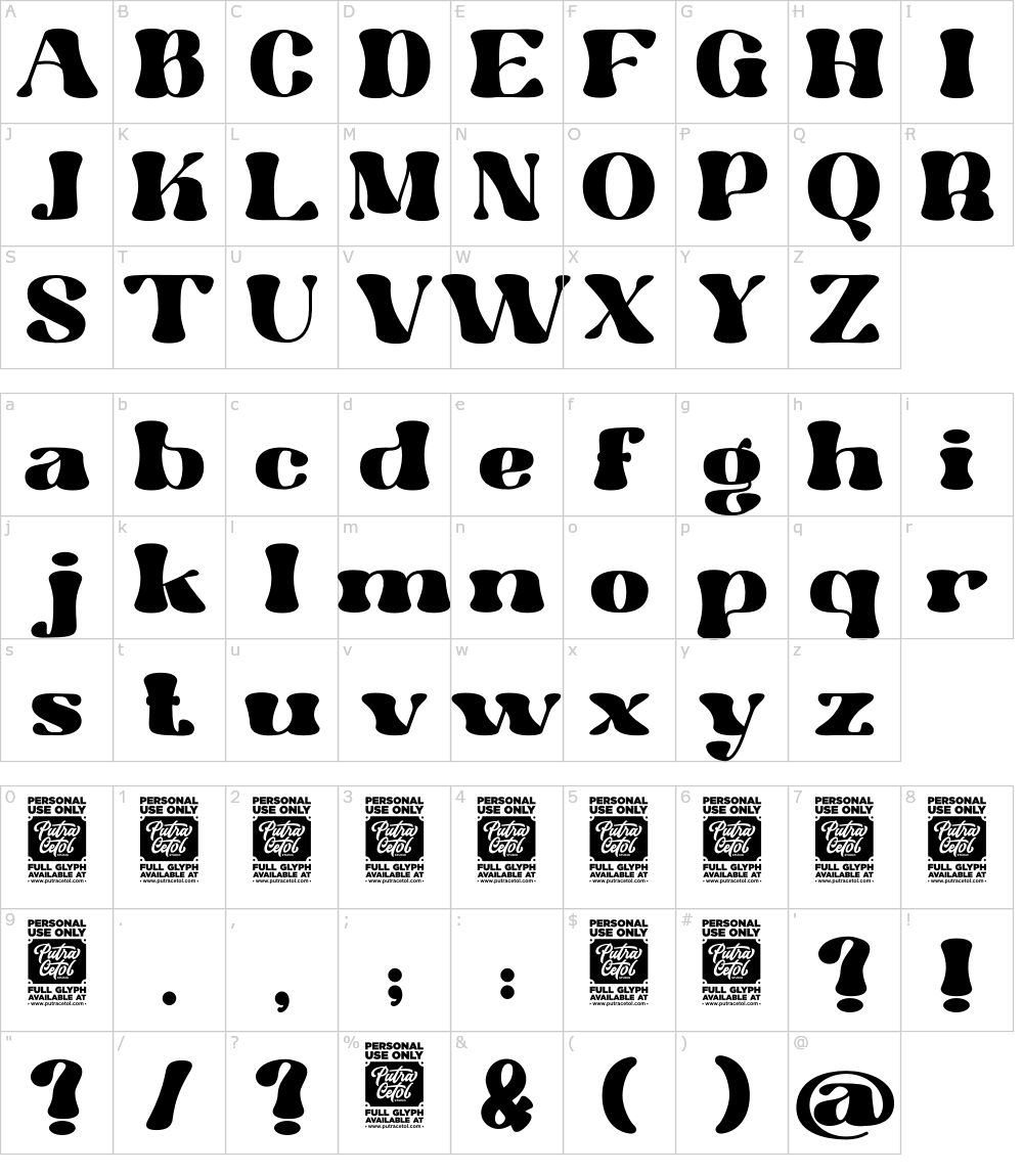 폰트 문자: Hippie Vintage