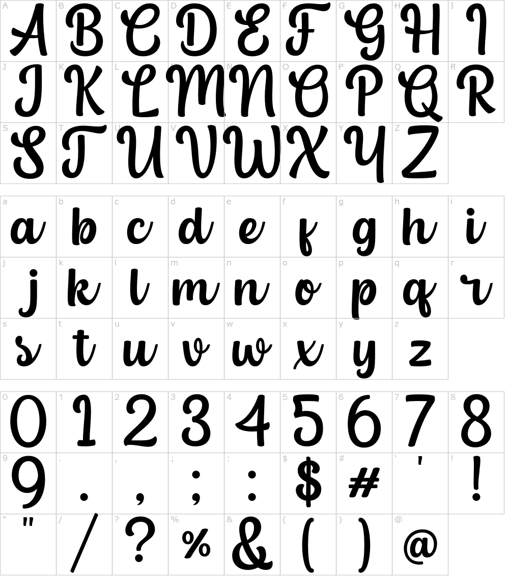 Characters: Grend Font