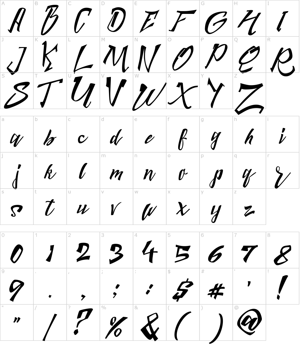 폰트 문자: Harbour Script