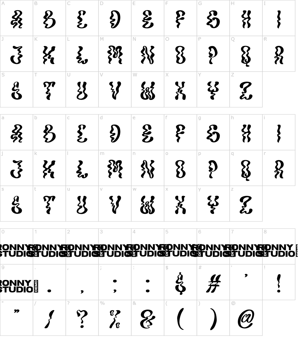 フォントの文字: Nockwell